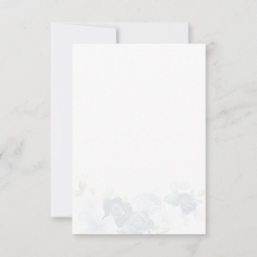 Dusty Blue Floral Script Botanical Wedding Save The Date (Rückseite)