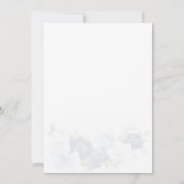 Dusty Blue Floral Script Brautparty Einladung (Rückseite)