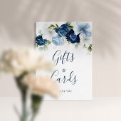 Dusty Blue Floral Script Geschenke und Karten Hoch Poster