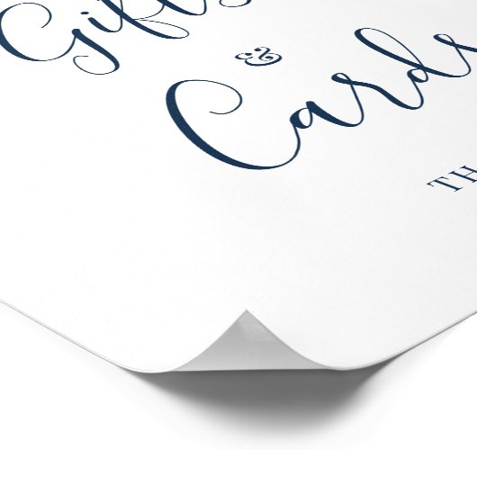 Dusty Blue Floral Script Geschenke und Karten Hoch Poster (Ecke)