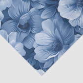 Dusty Blue Floral Seidenpapier (Ausschnitt)