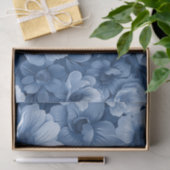 Dusty Blue Floral Seidenpapier (Geschenk)