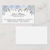 Dusty Blue Floral Simple Personal Beruflich Visitenkarte (Vorne/Hinten)