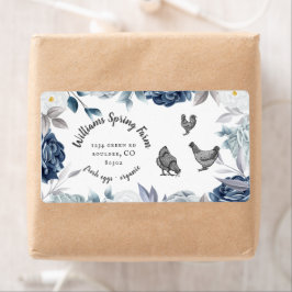 Dusty blue floral skriptingente Ente Egg Carton