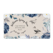 Dusty blue floral skriptingente Ente Egg Carton (Vorne)