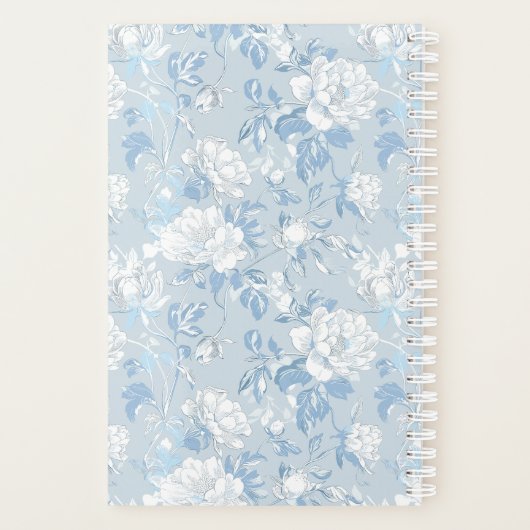 Dusty Blue Floral Small Planer (Rückseite)