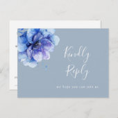 Dusty Blue Floral Song Request UAWG Postcard Einladungspostkarte (Vorne/Hinten)