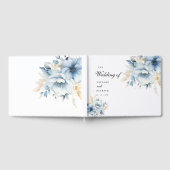 Dusty Blue Floral SPring Bloom Wedding Gästebuch (Voll)