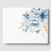 Dusty Blue Floral SPring Bloom Wedding Gästebuch (Rückseite)