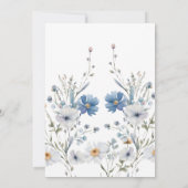 Dusty Blue Floral Spring grüne Hochzeit Save The Date (Rückseite)