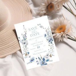 Dusty Blue Floral Spring grüne Hochzeit Save The Date