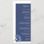 Dusty Blue Floral stilvolles Hochzeitsmenü Menükarte (Vorderseite)