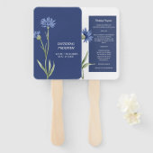 DUSTY Blue Floral Stilvolles QR-Programm Fächer (Vorne und Hinten)