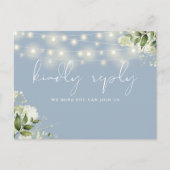Dusty Blue Floral String Lights Song Request UAWG Einladungspostkarte (Vorderseite)