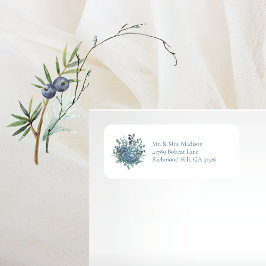 Dusty Blue Floral Succules Rücksendeadresse