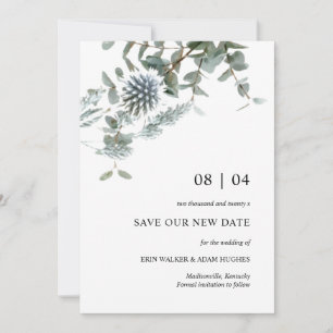 Dusty Blue Floral Thistle Hochzeit Save The Date