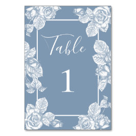 Dusty Blue Floral Tischnummer