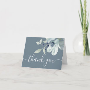 Dusty Blue Floral Vielen Dank Karten