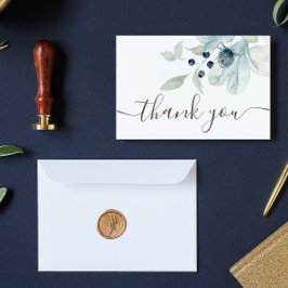 Dusty Blue Floral Vielen Dank Karten