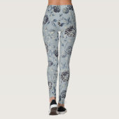 Dusty Blue Floral Vine Leggings (Rückseite)