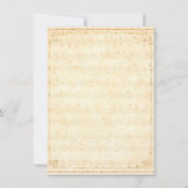 Dusty Blue Floral Vintag Musical Wedding Einladung (Rückseite)