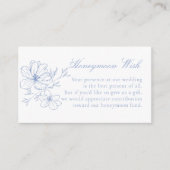Dusty Blue Floral Wappen Mit Monogramm Honeymoon W Begleitkarte (Vorderseite)