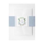 Dusty Blue Floral Wappen Wedding Einladungsbanderole (Vorderseite Beispiel)