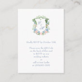 Dusty Blue Floral Wappen Wedding QR Code UAWG Begleitkarte (Vorderseite)