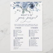 Dusty Blue Floral Was ist in deinem Purse Game (Vorderseite)