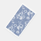 Dusty Blue Floral Watercolor Handtücher Serviette (Ecke)