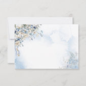 Dusty Blue Floral Watercolor RSVP Karte (Rückseite)
