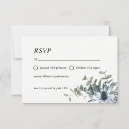 Dusty blue floral watercolor RSVP-Karte RSVP Karte