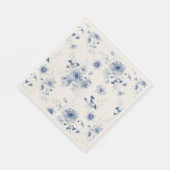 Dusty Blue Floral Watercolor Serviette (Ecke)