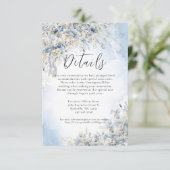Dusty Blue Floral Watercolor Wedding Begleitkarte (Stehend Vorderseite)