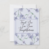 Dusty Blue Floral Watercolor Wedding Dankeskarte (Vorderseite)