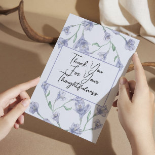 Dusty Blue Floral Watercolor Wedding Dankeskarte