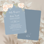 Dusty Blue Floral Watercolor Wedding Einladung
