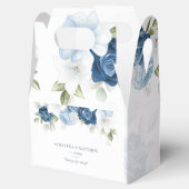 Dusty Blue Floral Watercolor Wedding Geschenkschachtel (Geöffnet)
