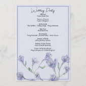 Dusty Blue Floral Watercolor Wedding Programm (Rückseite)