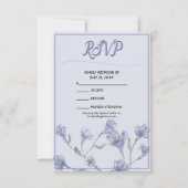 Dusty Blue Floral Watercolor Wedding RSVP (Vorderseite)