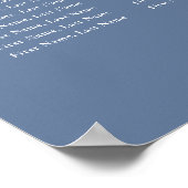 Dusty Blue Floral Wedding 10 Tables Seating Chart Poster (Ecke)