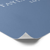 Dusty Blue Floral Wedding 12 Tables Seating Chart Poster (Ecke)