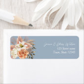 Dusty Blue Floral Wedding Address Label (Insitu)