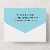 Dusty Blue Floral Wedding All In One Einladung (Rückseite)