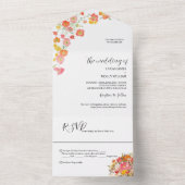 Dusty Blue Floral Wedding All In One Einladung (Innen Boden)