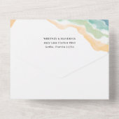 Dusty Blue Floral Wedding alle in einer Einladung (Rückseite)