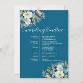 Dusty Blue Floral Wedding Bag Letter Timeline Card Einladung (Rückseite)