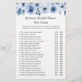 Dusty Blue Floral Wedding Brautparty Shoe Game Flyer (Vorne)