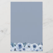 Dusty Blue Floral Wedding Brautparty Shoe Game Flyer (Hinten)