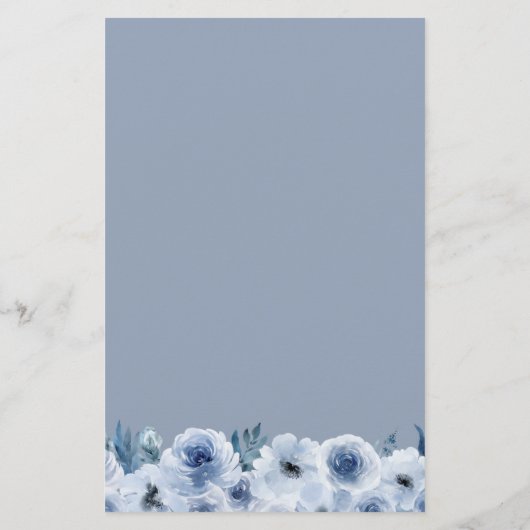 Dusty Blue Floral Wedding Brautparty Shoe Game Flyer (Hinten)